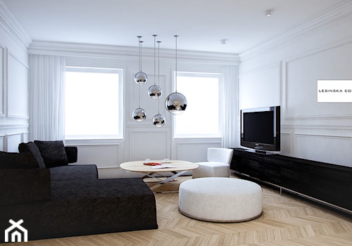 Średni biały salon, styl nowoczesny - zdjęcie od LESINSKA CONCEPT