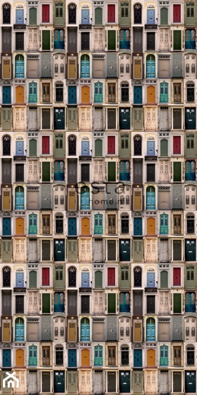 Tapeta, vin­tage doors, kolorowe drzwi, wym 279cm x 186cm - zdjęcie od Ardeko - Homebook
