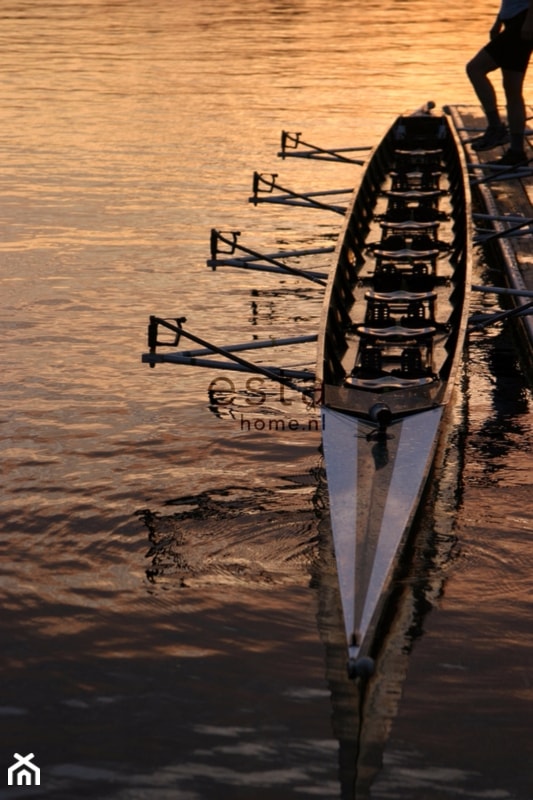 Tapeta, panel row­boat at sun­set, kajak, wym.279cm x 186cm - zdjęcie od Ardeko - Homebook