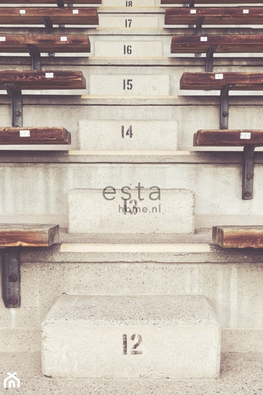 Tapeta, panel num­bered benches wym.279cm x 186cm - zdjęcie od Ardeko