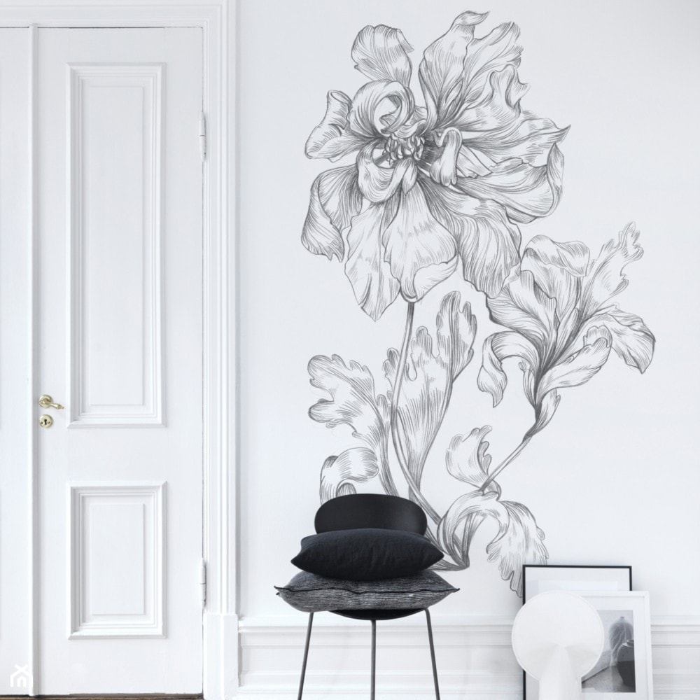 Tapeta w kwiaty.Peony grey, 135 x 270 cm, marka sandberg - zdjęcie od Ardeko - Homebook