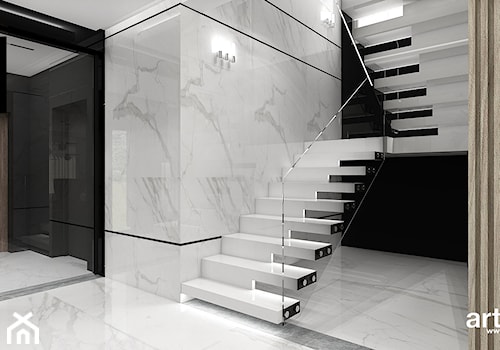 PERFECT MATCH | I | Wnętrza domu - Schody dwubiegowe metalowe, styl nowoczesny - zdjęcie od ARTDESIGN architektura wnętrz