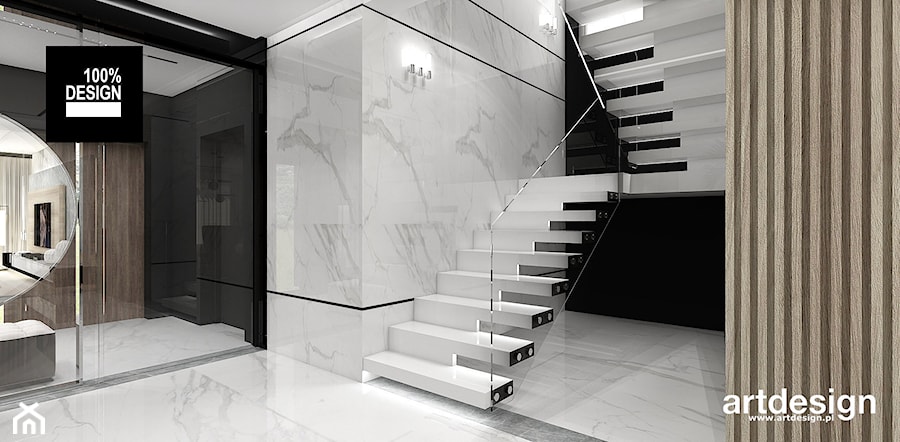 PERFECT MATCH | I | Wnętrza domu - Schody dwubiegowe metalowe, styl nowoczesny - zdjęcie od ARTDESIGN architektura wnętrz
