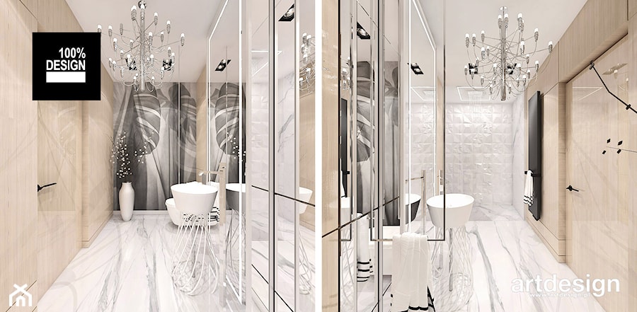 jasna łazienka w nowoczesnym stylu - zdjęcie od ARTDESIGN architektura wnętrz