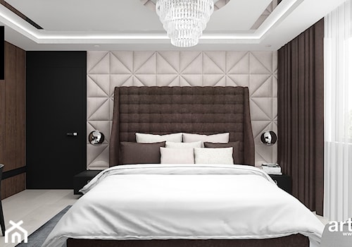 IN THE HEAT OF THE MOMENT | Wnętrza domu - Mała czarna szara sypialnia, styl nowoczesny - zdjęcie od ARTDESIGN architektura wnętrz