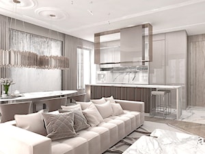 salon z kuchnią w apartamencie - zdjęcie od ARTDESIGN architektura wnętrz
