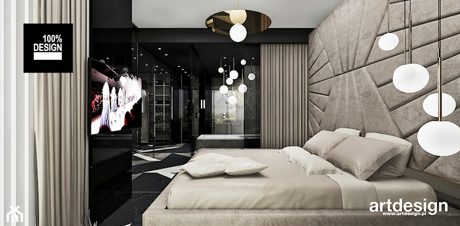 projekt sypialni w stylu nowoczesnym - zdjęcie od ARTDESIGN architektura wnętrz