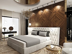 elegancka sypialnia z garderobą - zdjęcie od ARTDESIGN architektura wnętrz