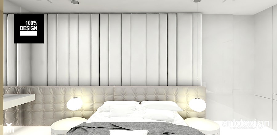 MAKE IT HAPPEN | II | Wnętrza domu - Mała szara sypialnia, styl minimalistyczny - zdjęcie od ARTDESIGN architektura wnętrz