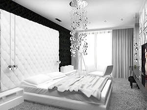 sypialnia w kolorystyce biało-czarnej - zdjęcie od ARTDESIGN architektura wnętrz