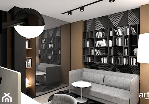 LIKE A DUCK TO WATER | II | Wnętrza domu - Średnie w osobnym pomieszczeniu z sofą brązowe czarne biuro, styl nowoczesny - zdjęcie od ARTDESIGN architektura wnętrz