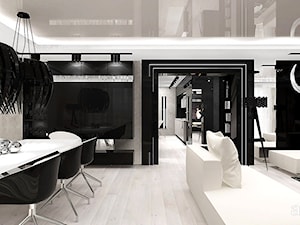 VICIOUS CIRCLE | Wnętrza apartamentu - Duża czarna szara jadalnia w salonie, styl nowoczesny - zdjęcie od ARTDESIGN architektura wnętrz