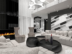projekt luksusowego salonu z kominkiem - zdjęcie od ARTDESIGN architektura wnętrz