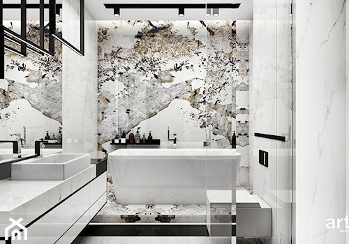 Łazienka wykończona naturalnym kamieniem - zdjęcie od ARTDESIGN architektura wnętrz