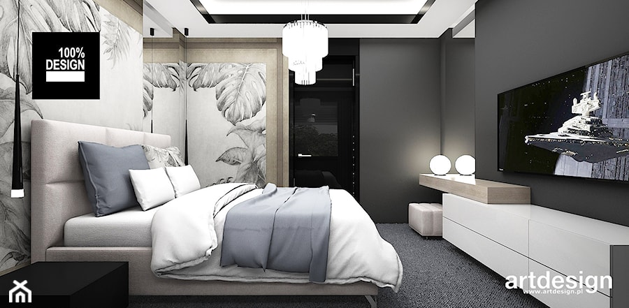 LISTEN TO MY HEARTBEAT | II | Wnętrza domu - Średnia czarna z biurkiem sypialnia, styl nowoczesny - zdjęcie od ARTDESIGN architektura wnętrz