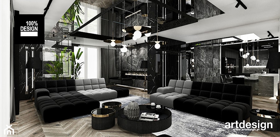 nowoczesny salon w apartamencie - zdjęcie od ARTDESIGN architektura wnętrz