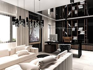 A BREATH OF FRESH AIR | II | Wnętrza domu - Średnie w osobnym pomieszczeniu z sofą czarne szare biuro, styl nowoczesny - zdjęcie od ARTDESIGN architektura wnętrz