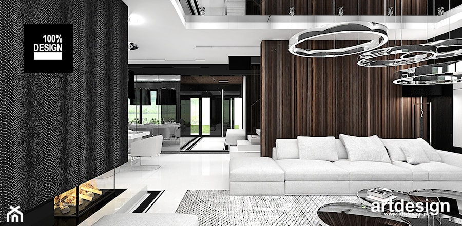MAKE IT HAPPEN | I | Wnętrza domu - Duży salon z jadalnią, styl minimalistyczny - zdjęcie od ARTDESIGN architektura wnętrz