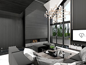 CATCH THE WIND | I | Wnętrza domu - Duży czarny salon z jadalnią, styl nowoczesny - zdjęcie od ARTDESIGN architektura wnętrz