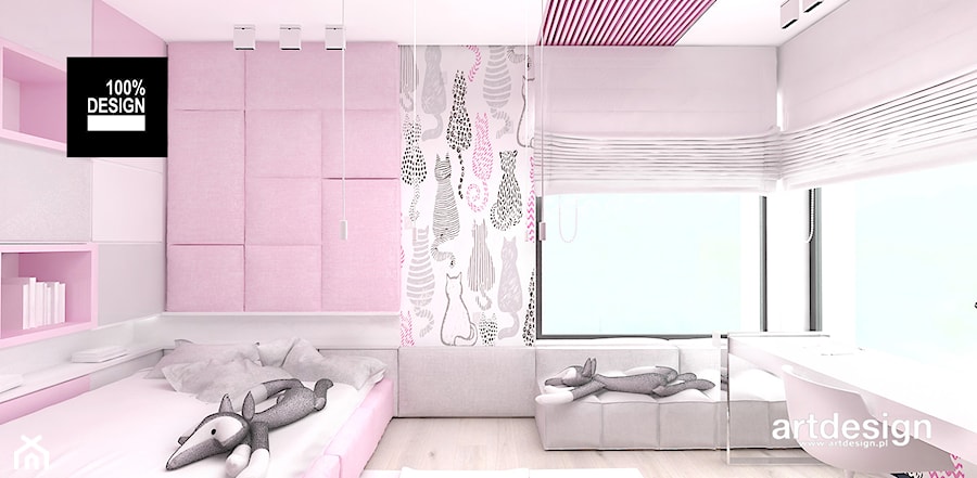 LITTLE BY LITTLE | II | Wnętrza domu - Średni różowy pokój dziecka dla nastolatka dla dziewczynki, styl nowoczesny - zdjęcie od ARTDESIGN architektura wnętrz