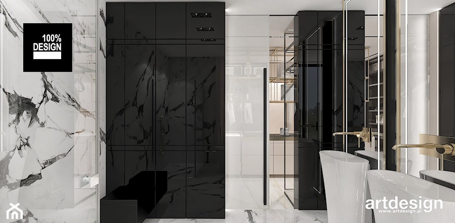 Biało-czarna łazienka - zdjęcie od ARTDESIGN architektura wnętrz