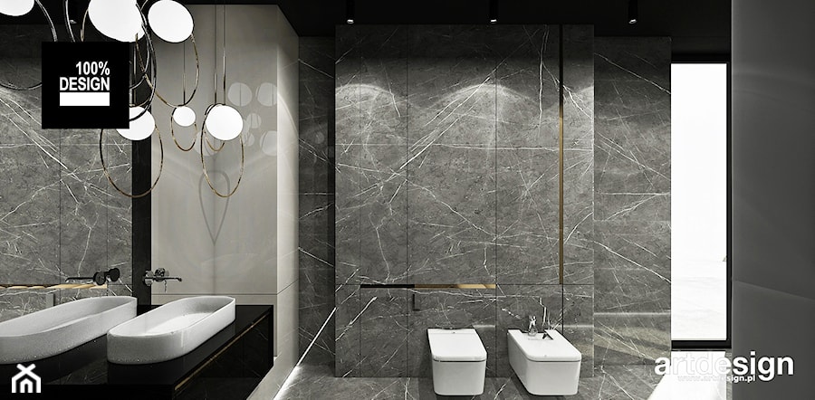 nowoczesna łazienka w szarościach - zdjęcie od ARTDESIGN architektura wnętrz
