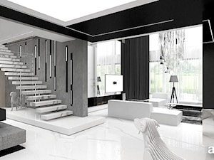 EASIER SAID THAN DONE | I | Wnętrza rezydencji - Duży czarny szary hol / przedpokój, styl nowoczesny - zdjęcie od ARTDESIGN architektura wnętrz