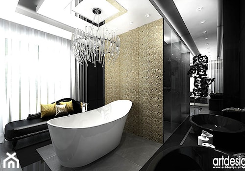 złota mozaika w łazience - projekty - zdjęcie od ARTDESIGN architektura wnętrz