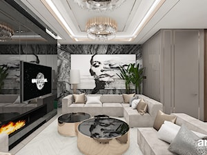 TAKE THE BULL BY THE HORNS | Wnętrza apartamentu - Średni szary salon, styl nowoczesny - zdjęcie od ARTDESIGN architektura wnętrz