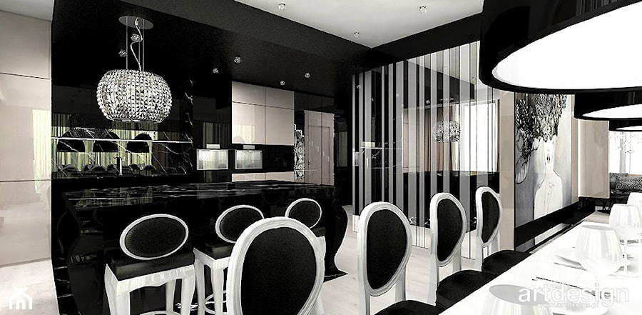 kuchnia w kolorze beżowym i czarnym - zdjęcie od ARTDESIGN architektura wnętrz