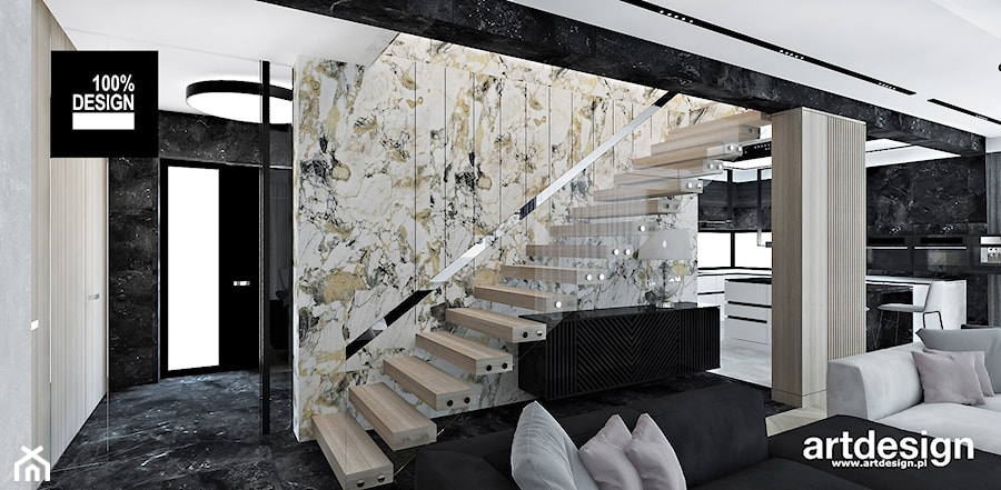 eleganckie schody w domu - zdjęcie od ARTDESIGN architektura wnętrz