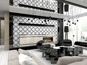 kominek w salonie - projekty - zdjęcie od ARTDESIGN architektura wnętrz