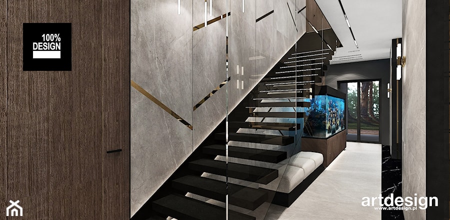 Projekt schodów w stylu nowoczesnym - zdjęcie od ARTDESIGN architektura wnętrz