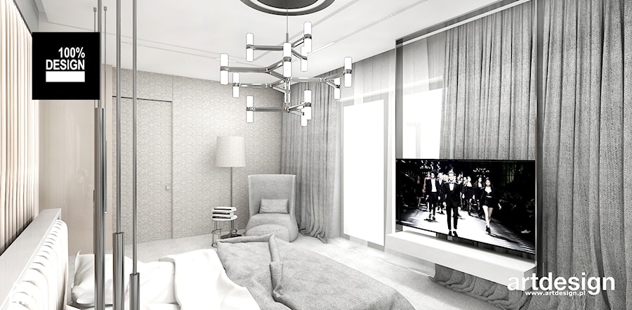 MAKE IT HAPPEN | II | Wnętrza domu - Średnia szara sypialnia, styl minimalistyczny - zdjęcie od ARTDESIGN architektura wnętrz