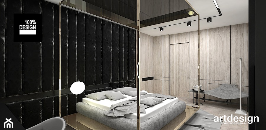 LIKE A DUCK TO WATER | II | Wnętrza domu - Średnia czarna szara sypialnia, styl nowoczesny - zdjęcie od ARTDESIGN architektura wnętrz