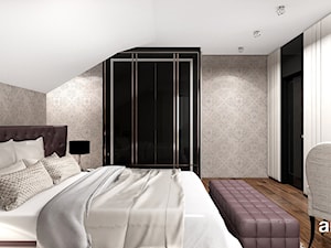 PEARL OF WISDOM | Wnętrza domu - Duża biała czarna z biurkiem sypialnia na poddaszu, styl tradycyjny - zdjęcie od ARTDESIGN architektura wnętrz
