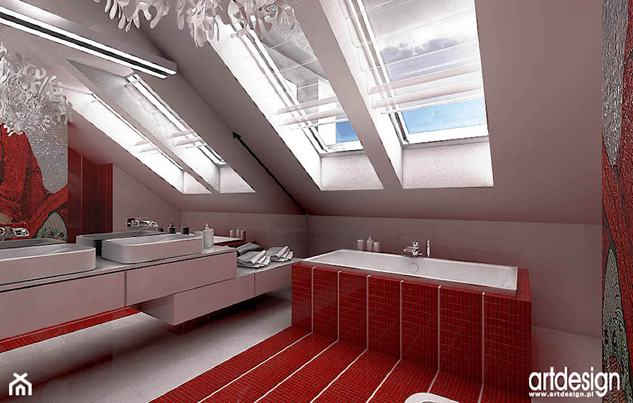 aranżacja łazienki na poddaszu - zdjęcie od ARTDESIGN architektura wnętrz