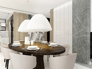 PERFECT MATCH | I | Wnętrza domu - Średnia biała jadalnia w salonie, styl nowoczesny - zdjęcie od ARTDESIGN architektura wnętrz