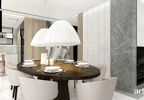 PERFECT MATCH | I | Wnętrza domu - Średnia biała jadalnia w salonie, styl nowoczesny - zdjęcie od ARTDESIGN architektura wnętrz