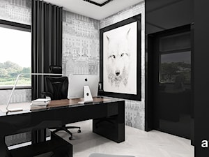 THE ONLY GAME IN TOWN | II | Wnętrza domu - Małe czarne szare biuro, styl nowoczesny - zdjęcie od ARTDESIGN architektura wnętrz