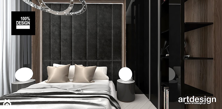 KEEP THE BALL ROLLING | Wnętrza apartamentu - Mała czarna sypialnia, styl nowoczesny - zdjęcie od ARTDESIGN architektura wnętrz