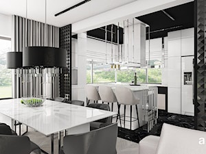 THE ONLY GAME IN TOWN | I | Wnętrza domu - Średnia biała czarna jadalnia w kuchni, styl nowoczesny - zdjęcie od ARTDESIGN architektura wnętrz