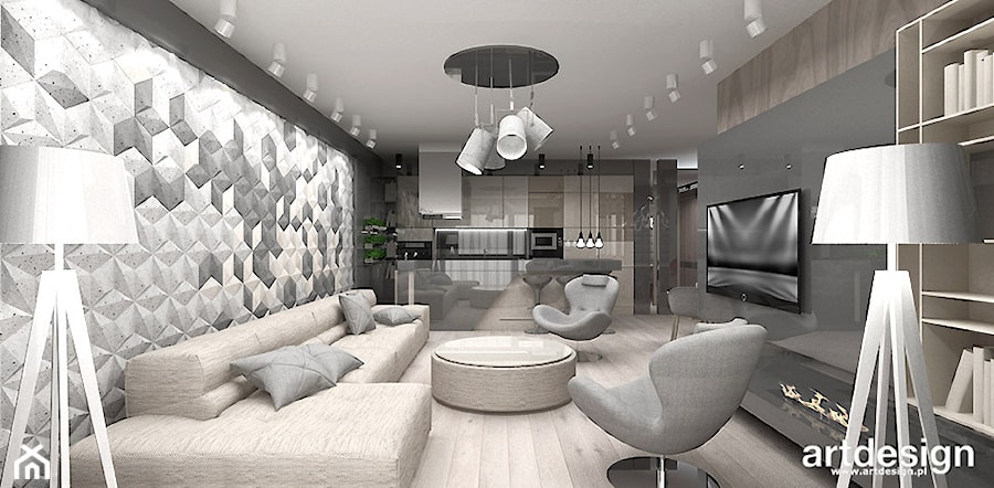 FIRST IMPRESSIONS | Wnętrza apartamentu - Salon, styl nowoczesny - zdjęcie od ARTDESIGN architektura wnętrz