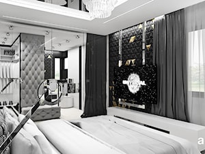 THE ONLY GAME IN TOWN | II | Wnętrza domu - Średnia szara sypialnia z garderobą z łazienką, styl nowoczesny - zdjęcie od ARTDESIGN architektura wnętrz
