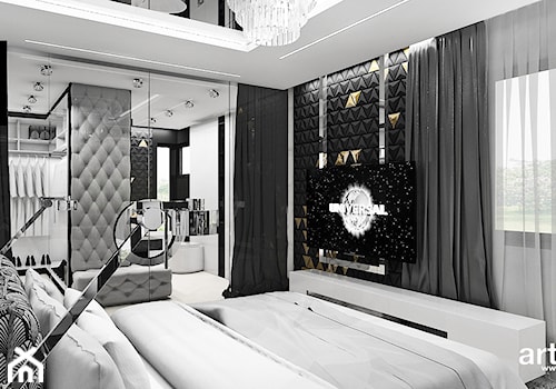 THE ONLY GAME IN TOWN | II | Wnętrza domu - Średnia szara sypialnia z garderobą z łazienką, styl nowoczesny - zdjęcie od ARTDESIGN architektura wnętrz