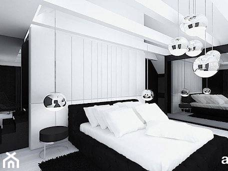 Aranżacje wnętrz - Sypialnia: biało czarna sypialnia - ARTDESIGN architektura wnętrz. Przeglądaj, dodawaj i zapisuj najlepsze zdjęcia, pomysły i inspiracje designerskie. W bazie mamy już prawie milion fotografii!