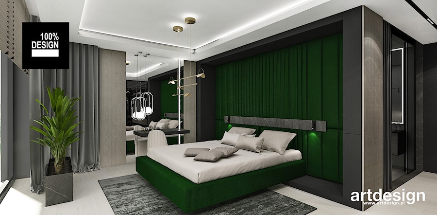 Projekt sypialni w stylu nowoczesnym - zdjęcie od ARTDESIGN architektura wnętrz