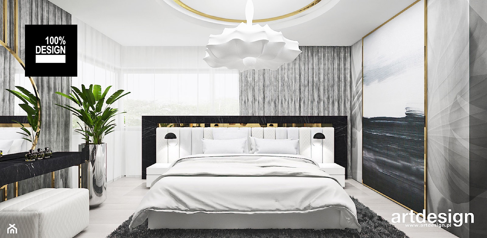 luksusowa aranżacja sypialni - zdjęcie od ARTDESIGN architektura wnętrz - Homebook