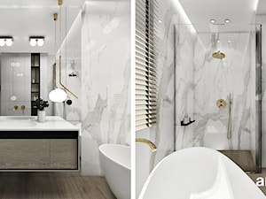 Marmur, drewno i złoto w łazience - zdjęcie od ARTDESIGN architektura wnętrz