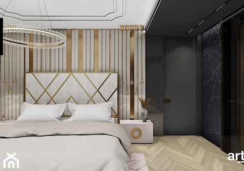 Projekt sypialni z garderobą - zdjęcie od ARTDESIGN architektura wnętrz